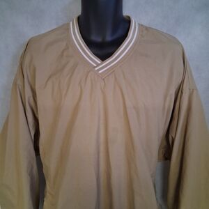 90's Reebok Pullover Jacket Men's XXL Gold White Trim Lined